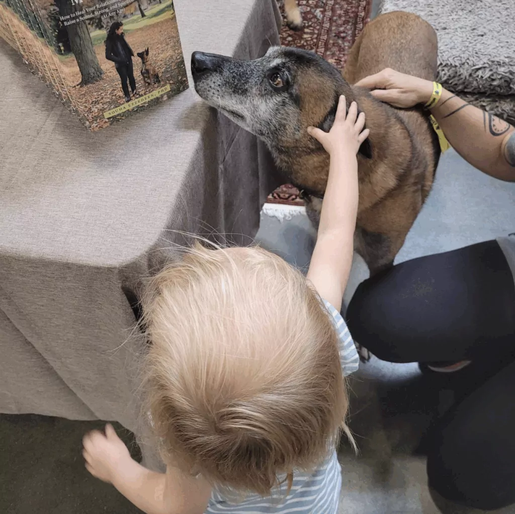 children and dog